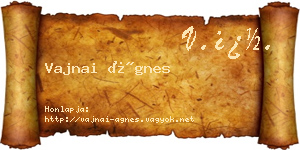 Vajnai Ágnes névjegykártya